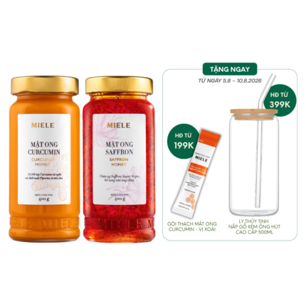 Combo: Mật ong Curcumin Miele 400g + Mật ong Saffron Miele 400g