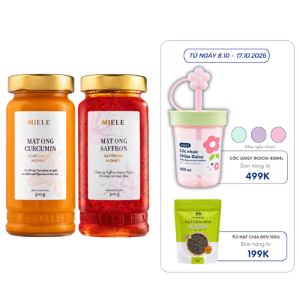 Combo: Mật ong Curcumin Miele 400g + Mật ong Saffron Miele 400g