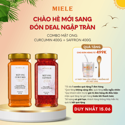 Combo: Mật ong Curcumin 400g + Mật ong Saffron 400g
