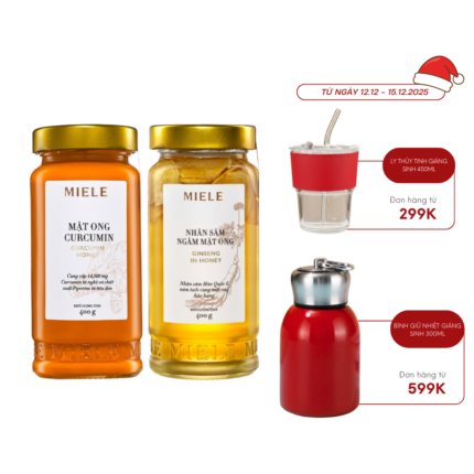 Combo: Mật ong Curcumin 400g + Mật ong Nhân sâm 400g