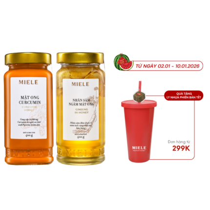 Combo: Mật ong Curcumin 400g + Mật ong Nhân sâm 400g