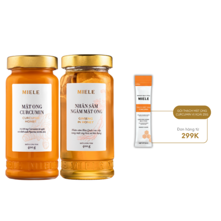 Combo: Mật ong Curcumin Miele 400g + Mật ong Nhân sâm Miele 400g