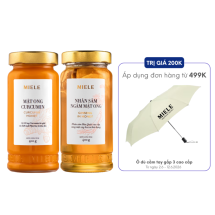 Combo: Mật ong Curcumin Miele 400g + Mật ong Nhân sâm Miele 400g