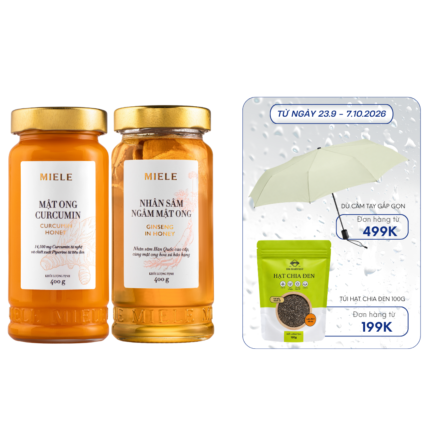 Combo: Mật ong Curcumin Miele 400g + Mật ong Nhân sâm Miele 400g