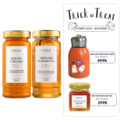 Combo: Mật ong Curcumin Miele 400g + Mật ong Nhân sâm Miele 400g