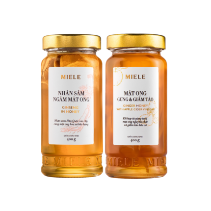 Combo: Mật ong Nhân sâm Miele 400G + Mật ong Gừng & Giấm táo Miele 400G