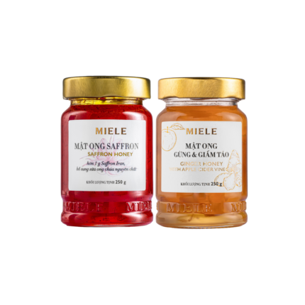 Combo: Mật ong Saffron Miele 250g + Mật ong Gừng & Giấm Táo Miele 250g
