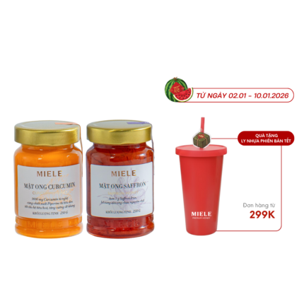 Combo: Mật ong Curcumin 250g + Mật ong Saffron 250g
