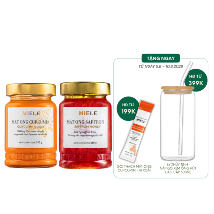 Combo: Mật ong Curcumin Miele 250g + Mật ong Saffron Miele 250g