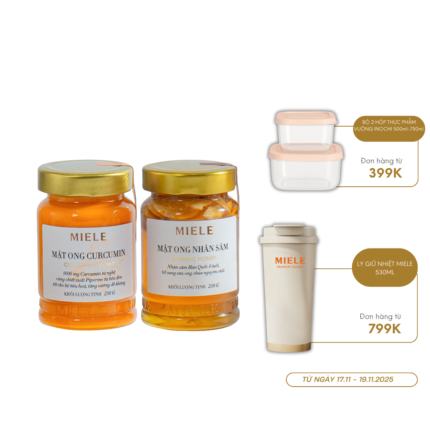 Combo: Mật ong Curcumin 250g + Mật ong Nhân sâm 250g