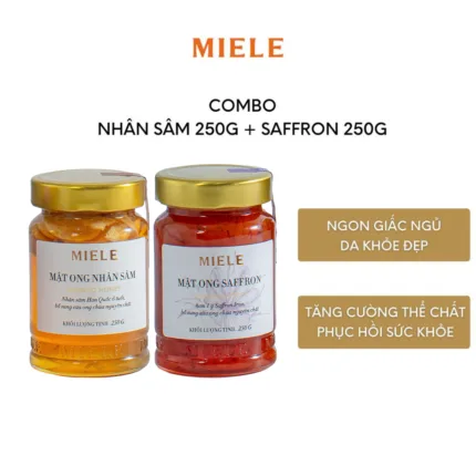 Combo: Mật ong Saffron 250g + Mật ong Nhân sâm 250g