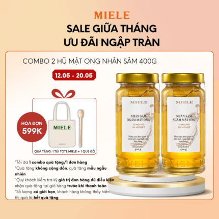 Combo 2 Hũ Mật Ong Nhân Sâm 400g - Miele
