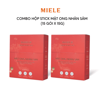 Combo 2 Hộp Stick 15 Gói Mật Ong Nhân Sâm 15g Tiện Lợi - Miele