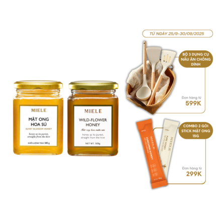 Combo: Mật ong hoa sú 500g + Mật ong hoa miền núi 500g