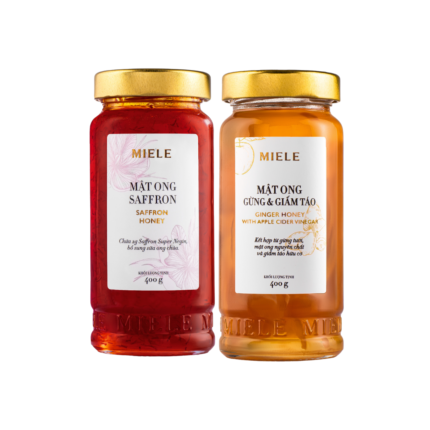 Combo: Mật ong Saffron Miele 400G + Mật ong Gừng & Giấm táo Miele 400G