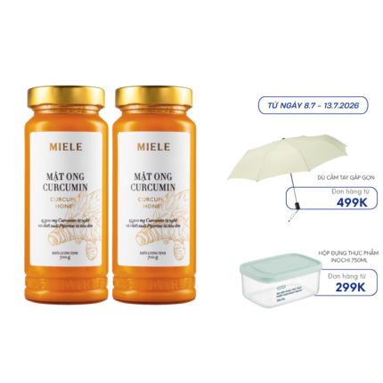 Combo: 02 Hũ Mật Ong Curcumin Miele 700G