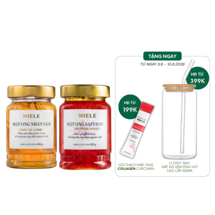 Combo: Mật ong Nhân Sâm Miele 250G + Mật ong Saffron Miele 250G