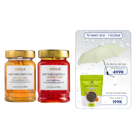 Combo: Mật ong Nhân Sâm Miele 250G + Mật ong Saffron Miele 250G