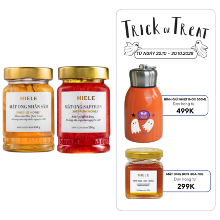 Combo: Mật ong Nhân Sâm Miele 250G + Mật ong Saffron Miele 250G