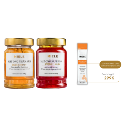 Combo: Mật ong Nhân Sâm Miele 250G + Mật ong Saffron Miele 250G