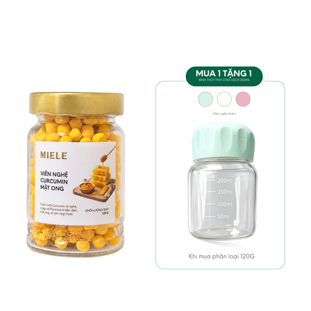 Viên Nghệ Curcumin Mật Ong Miele 120G